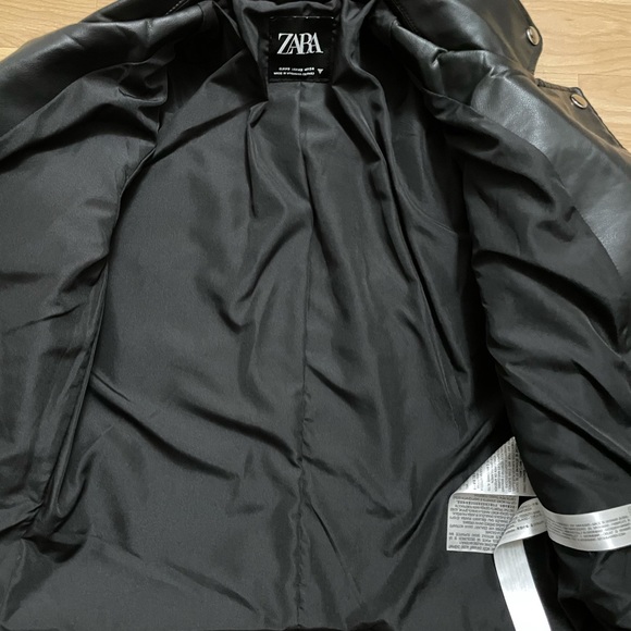 Zara Faux Black Leather Jacket - Picture 10 of 14